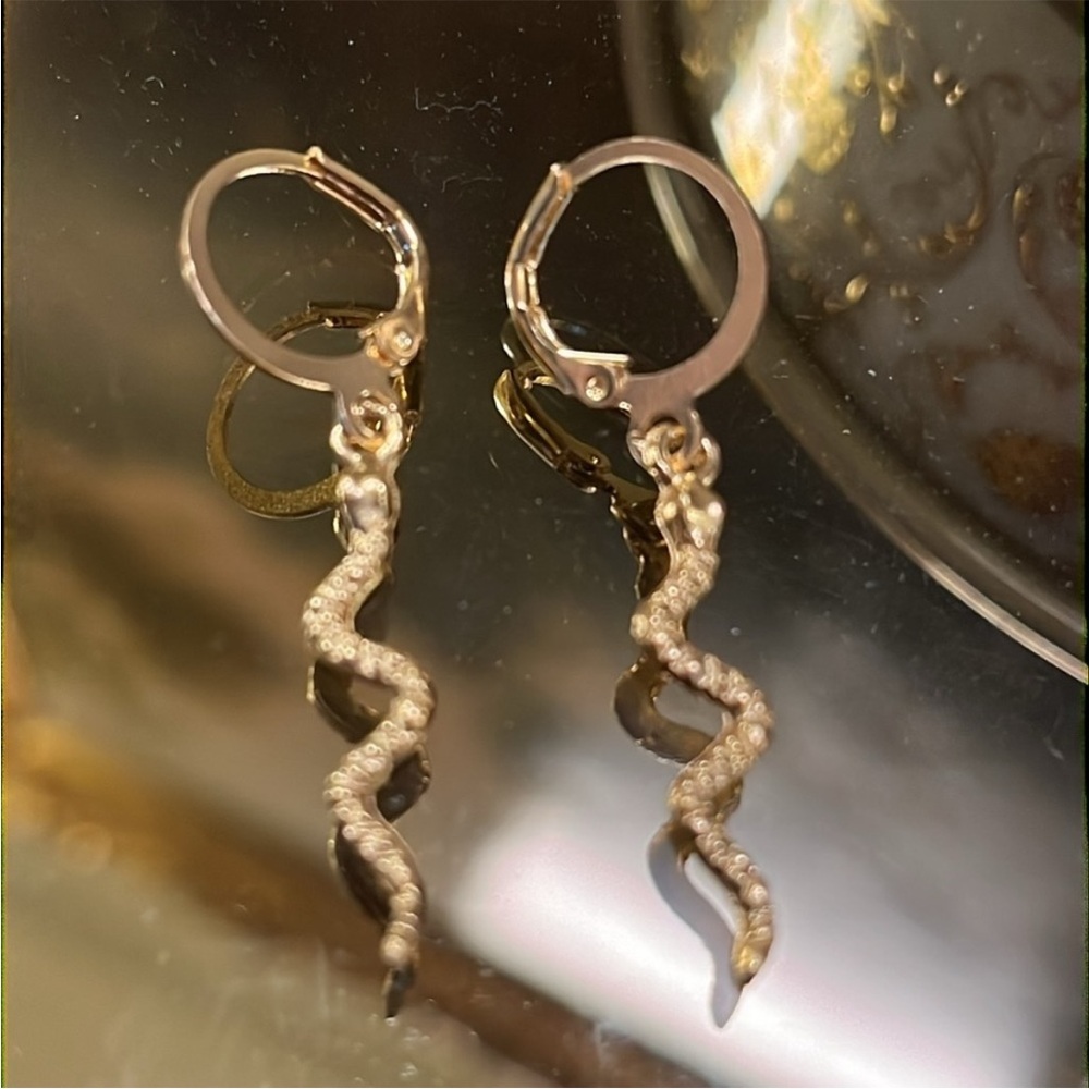 Snake Hoop Drop Earrings